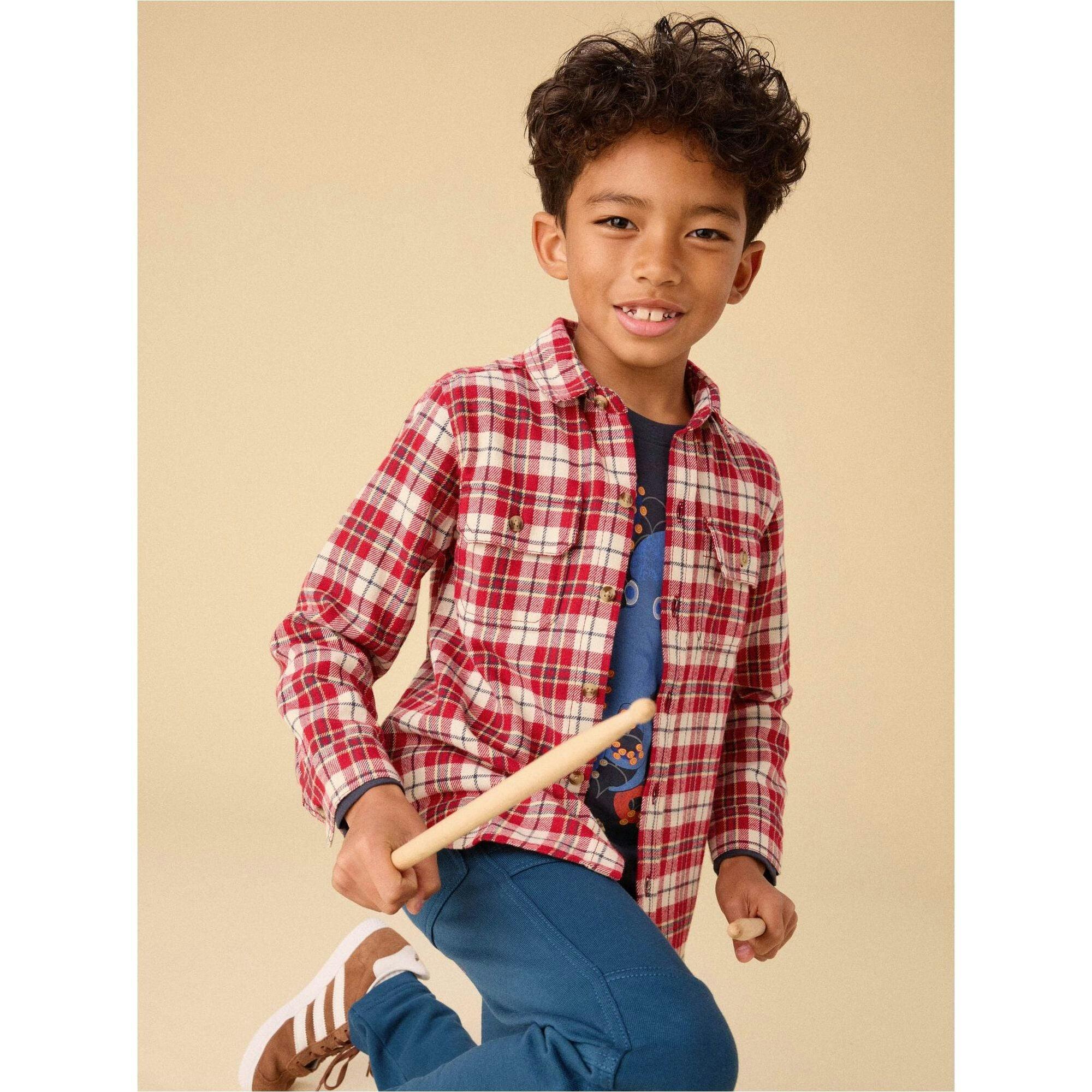 Flannel Button Up Shirt, Multi