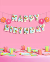 Tropical Birthday Banner - matte colorful banner