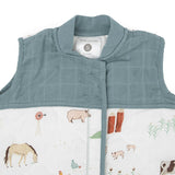Cotton Muslin Quilted Sleep Bag - Farmyard