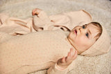 Wrap With Dot Print Footie And Beanie