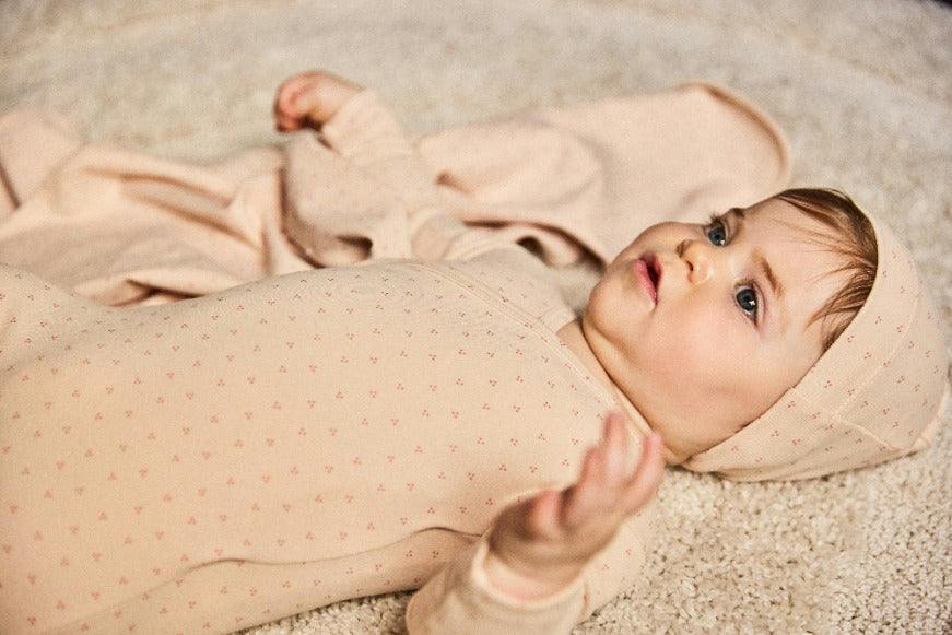 Wrap With Dot Print Footie And Beanie