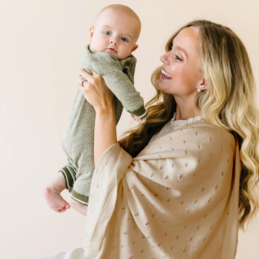 Organic Cotton Pointelle Baby Blanket