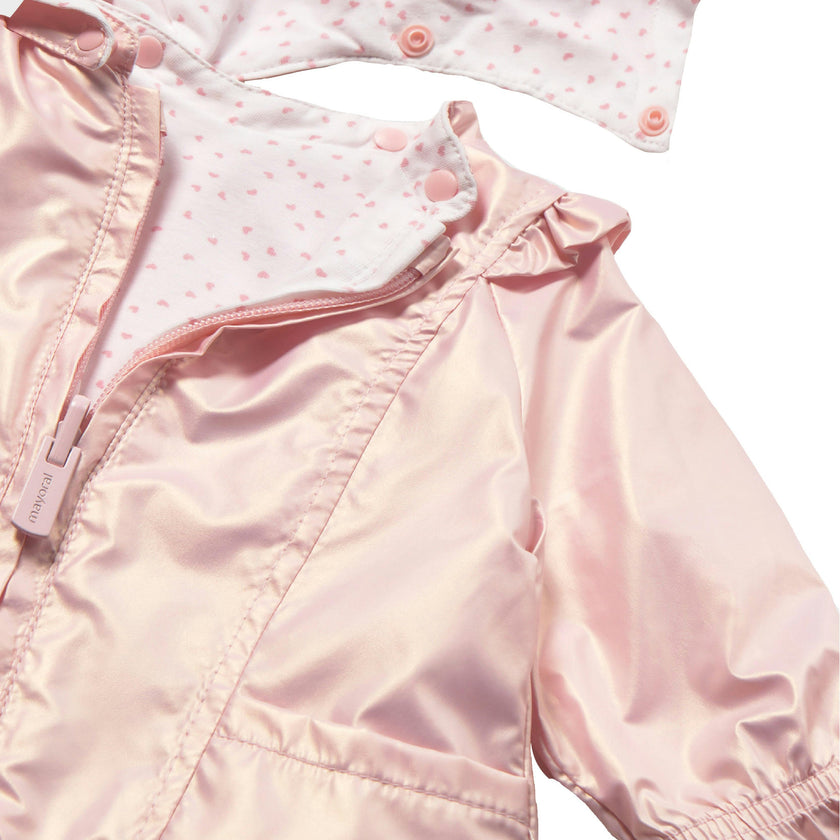 Pink Hooded Glossy Jacket