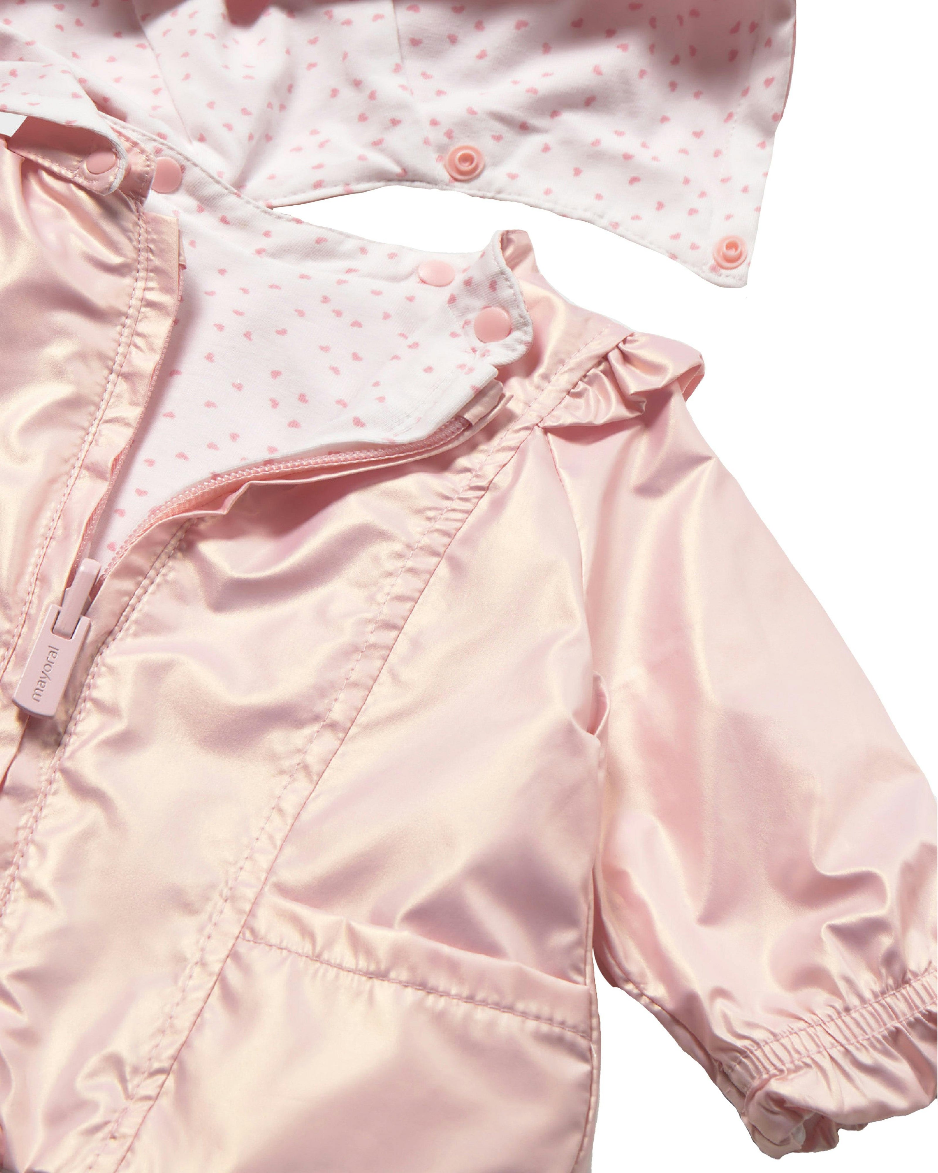 Pink Hooded Glossy Jacket