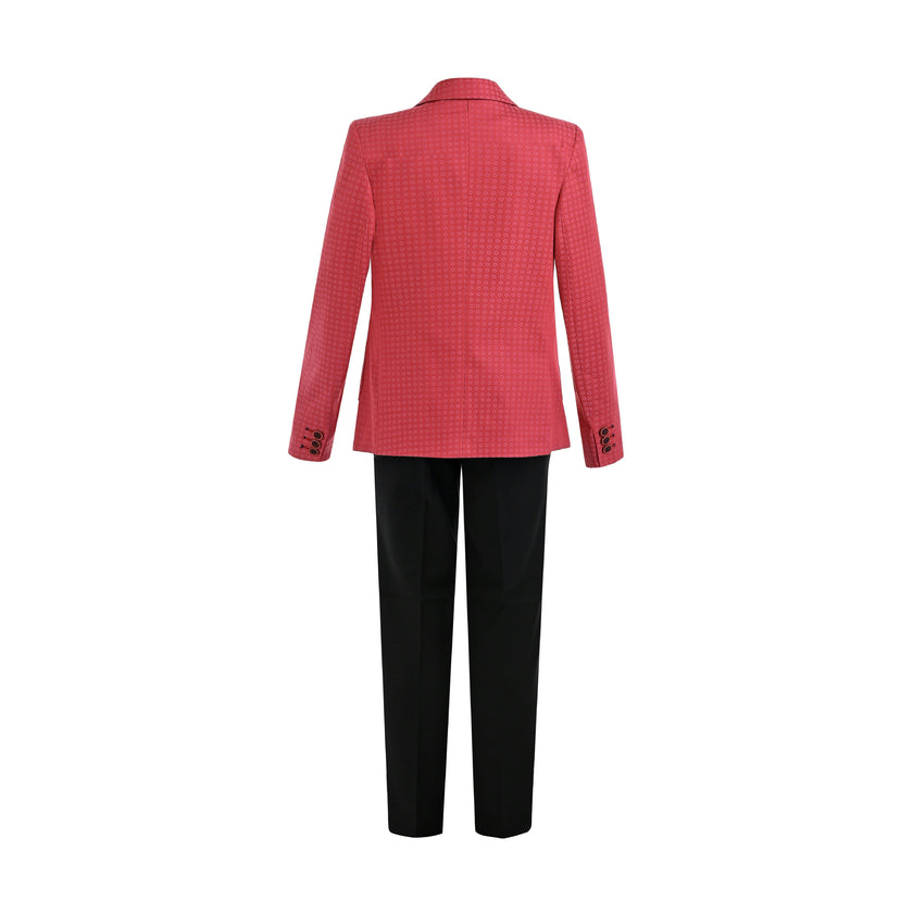 Red Adrian Patterned Blazer Suit Set