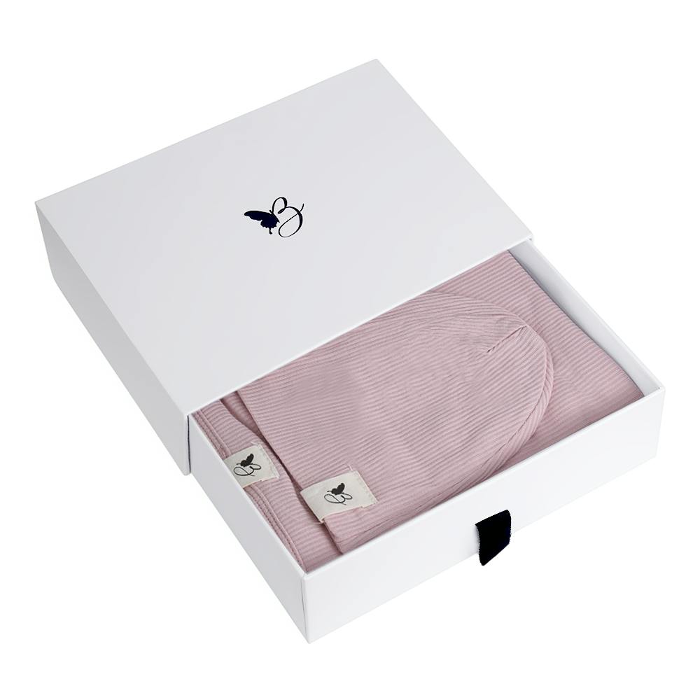 Bebe Bella Ribbed Blanket and Hat Two Piece Set