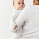 baby white pointelle footie