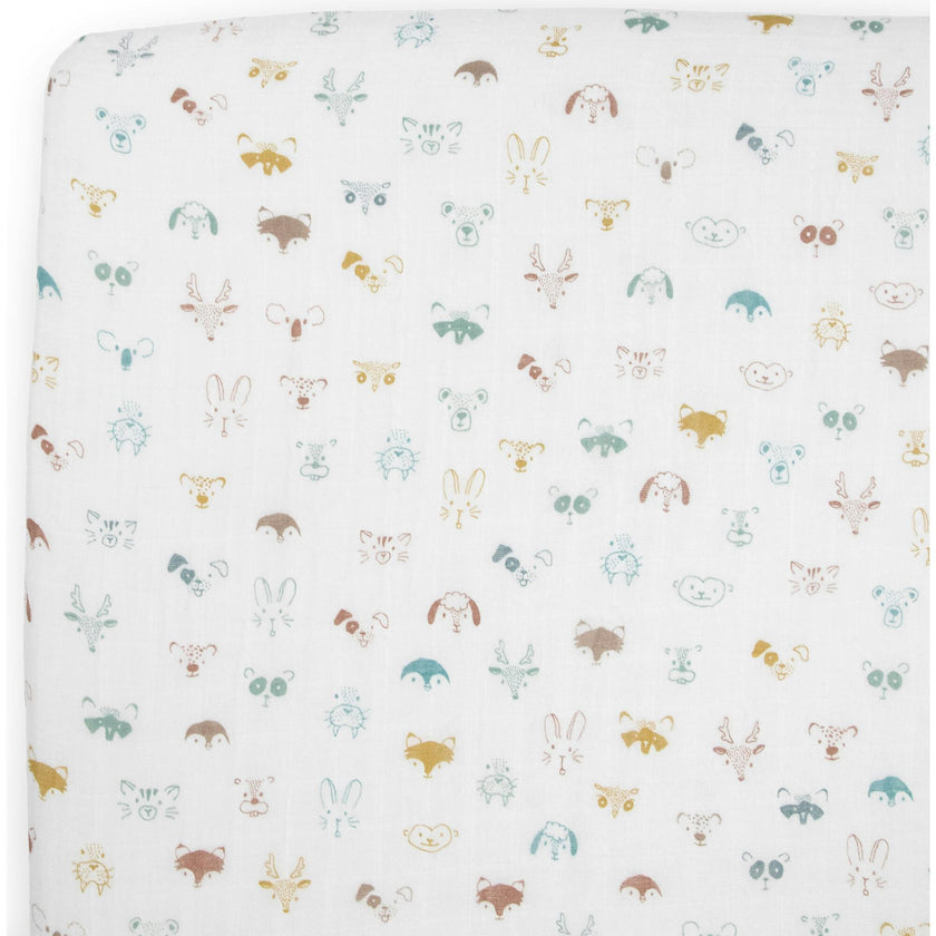 Cotton Muslin Toddler Bedding 3 Piece Set - Watercolor Critters