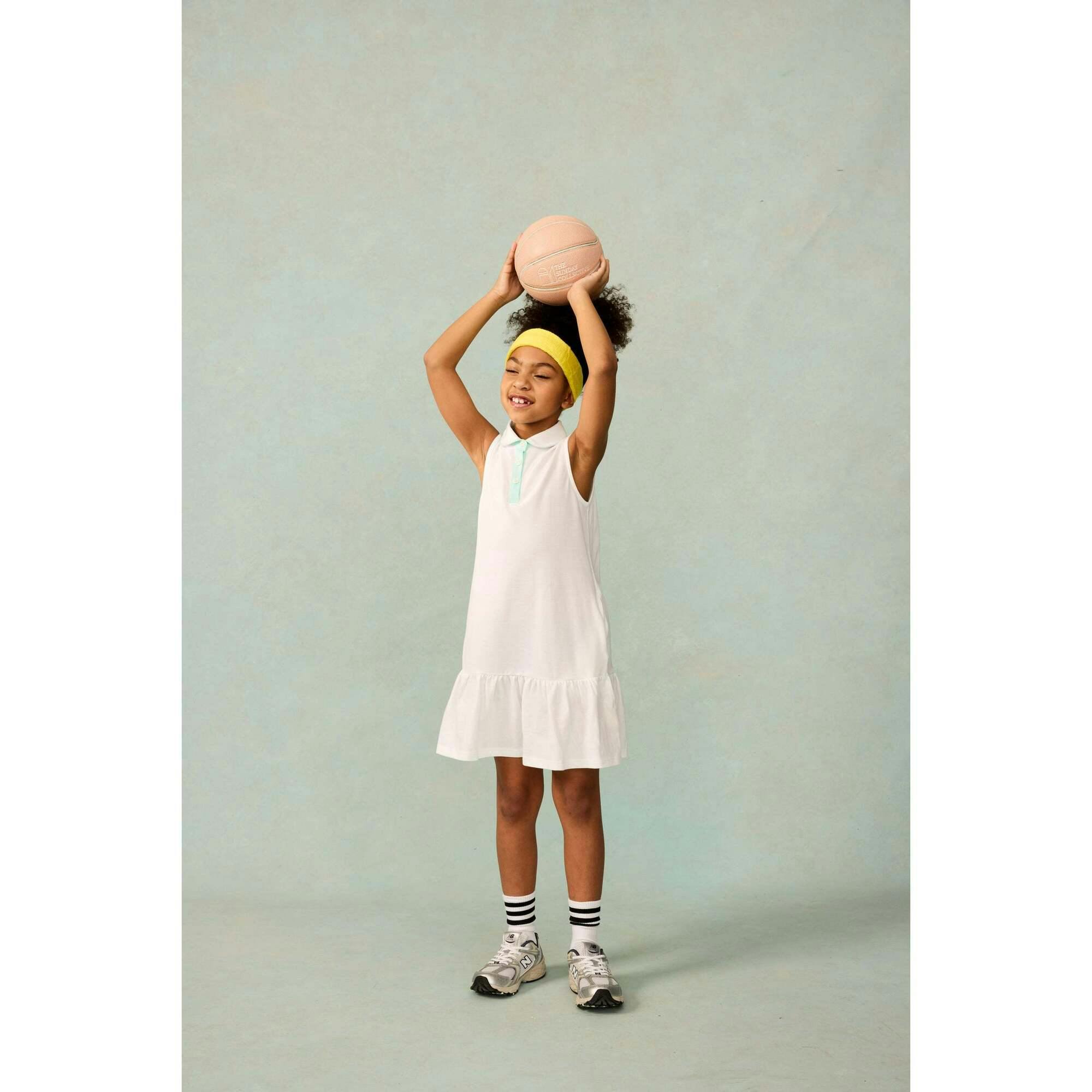 Sleeveless Play Polo Dress in Pastel Trim