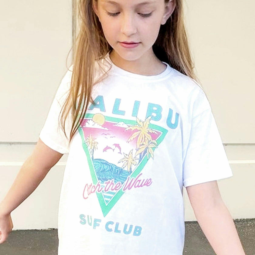 Kids White Malibu T-shirt-Unisex