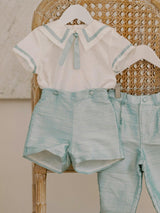 Sage Green Lirio Ceremony Silk Baby Boy Set