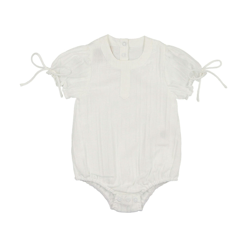 Striped Faux Tab Girls Romper