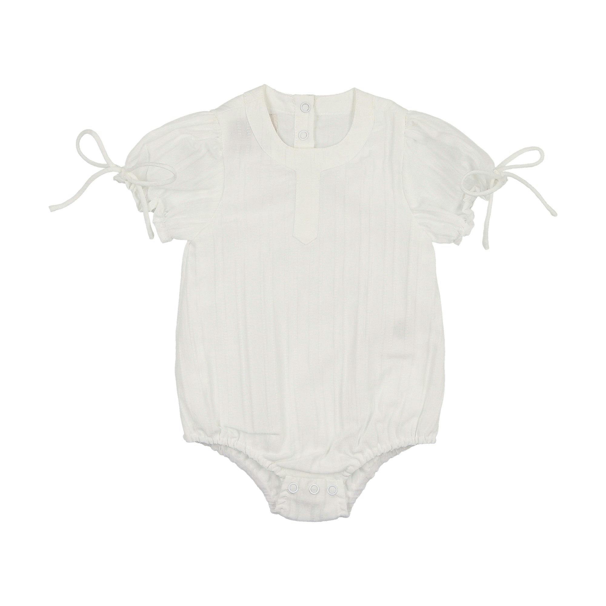 Striped Faux Tab Girls Romper