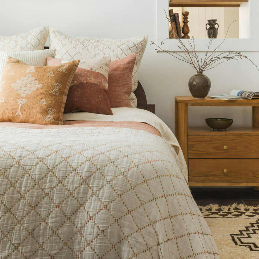 Canyon Layers Earth-Tone Brown Accent Pillow