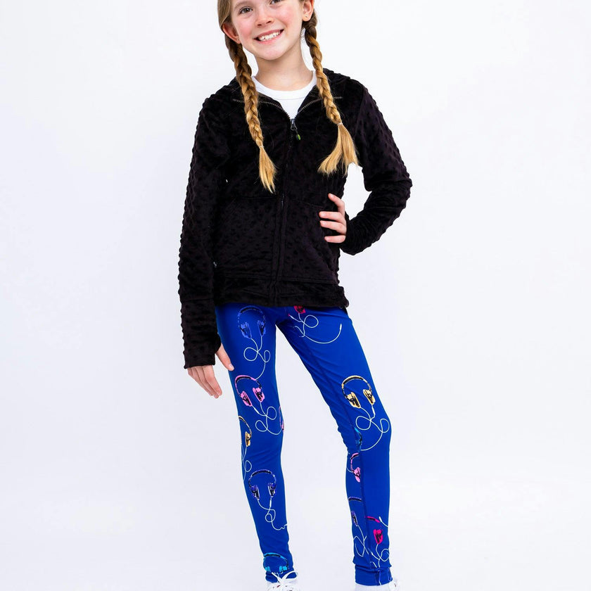 Catie - Printed Blue Activewear Leggings