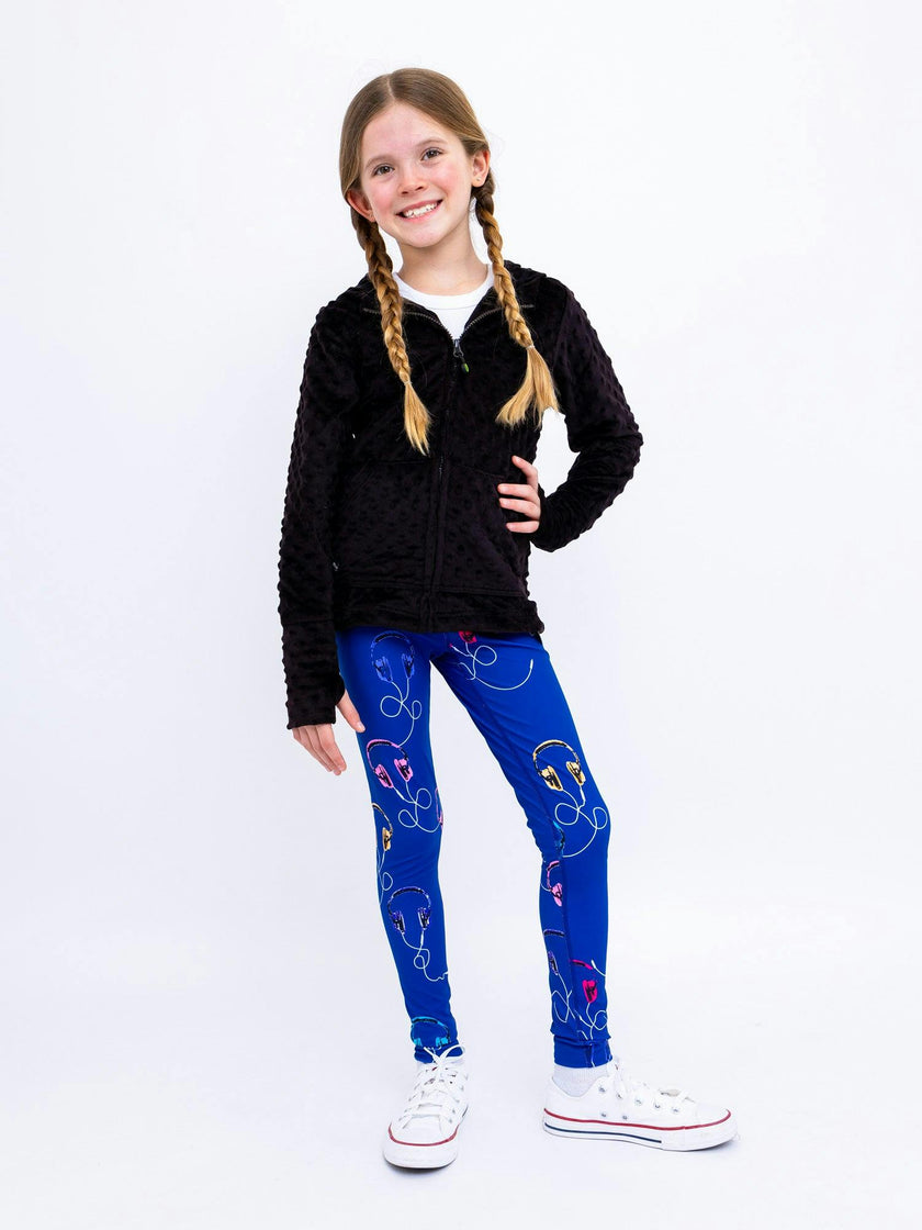 Catie - Printed Blue Activewear Leggings