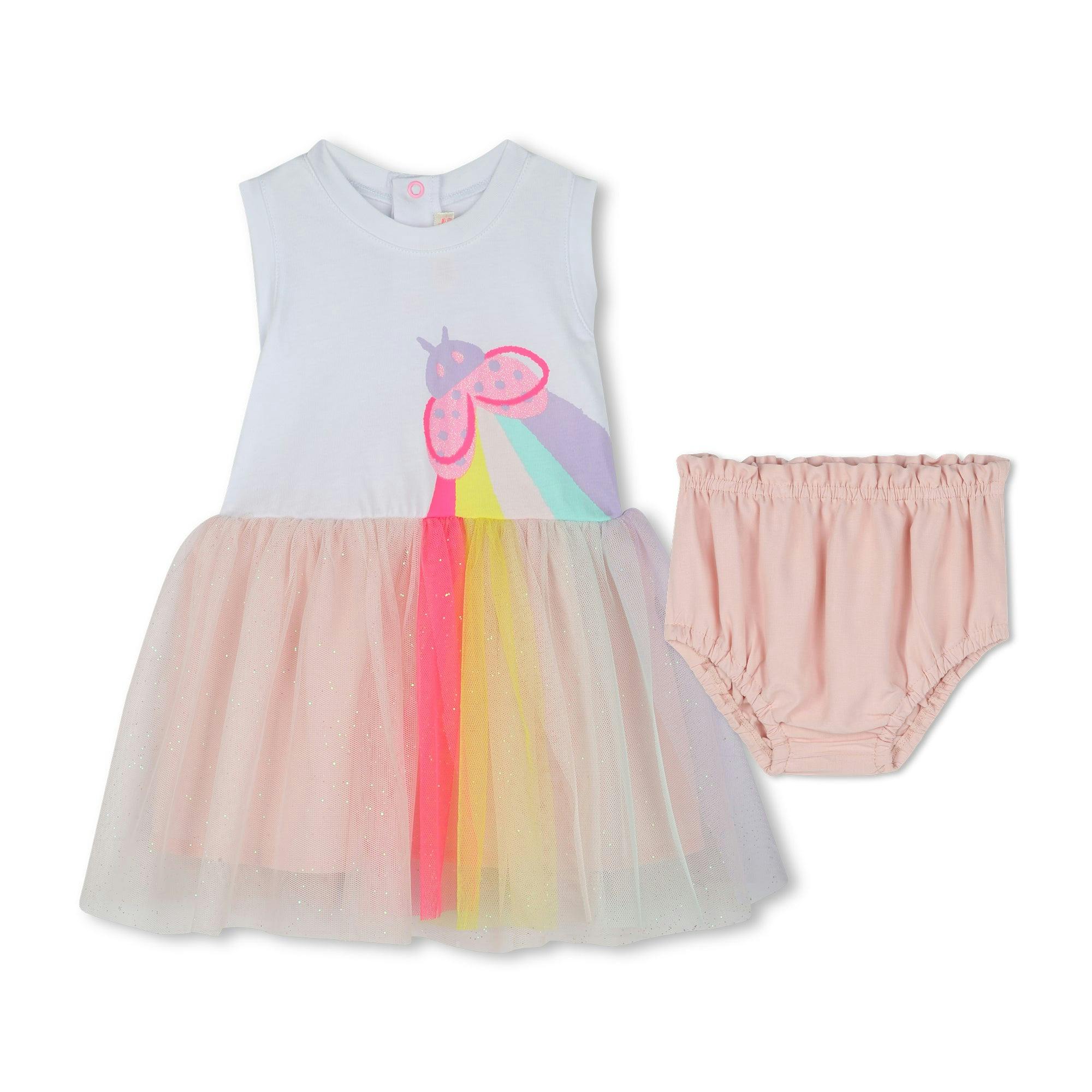 Pale Pink Ladybug Rainbow Dress Set