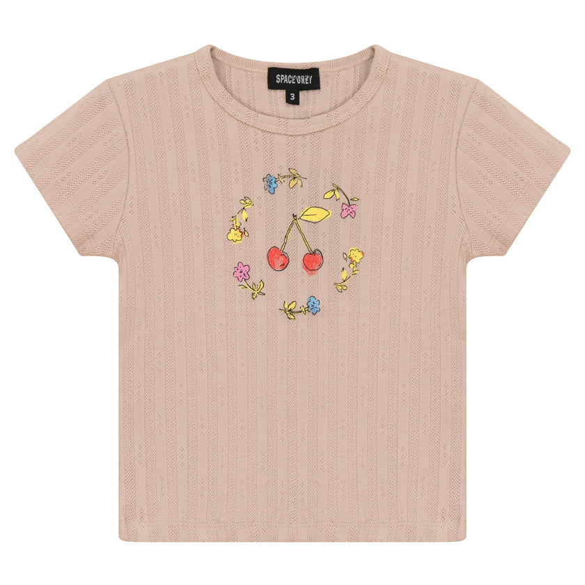 Pointelle Ribbed T-Shirt