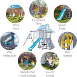 Teamson Kids Laguna Wooden Swing Set With Slide & Rock Wall