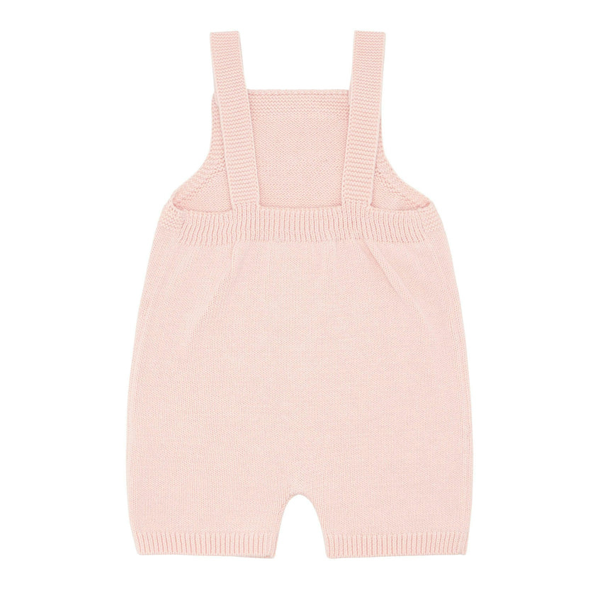 baby pink knit short overall