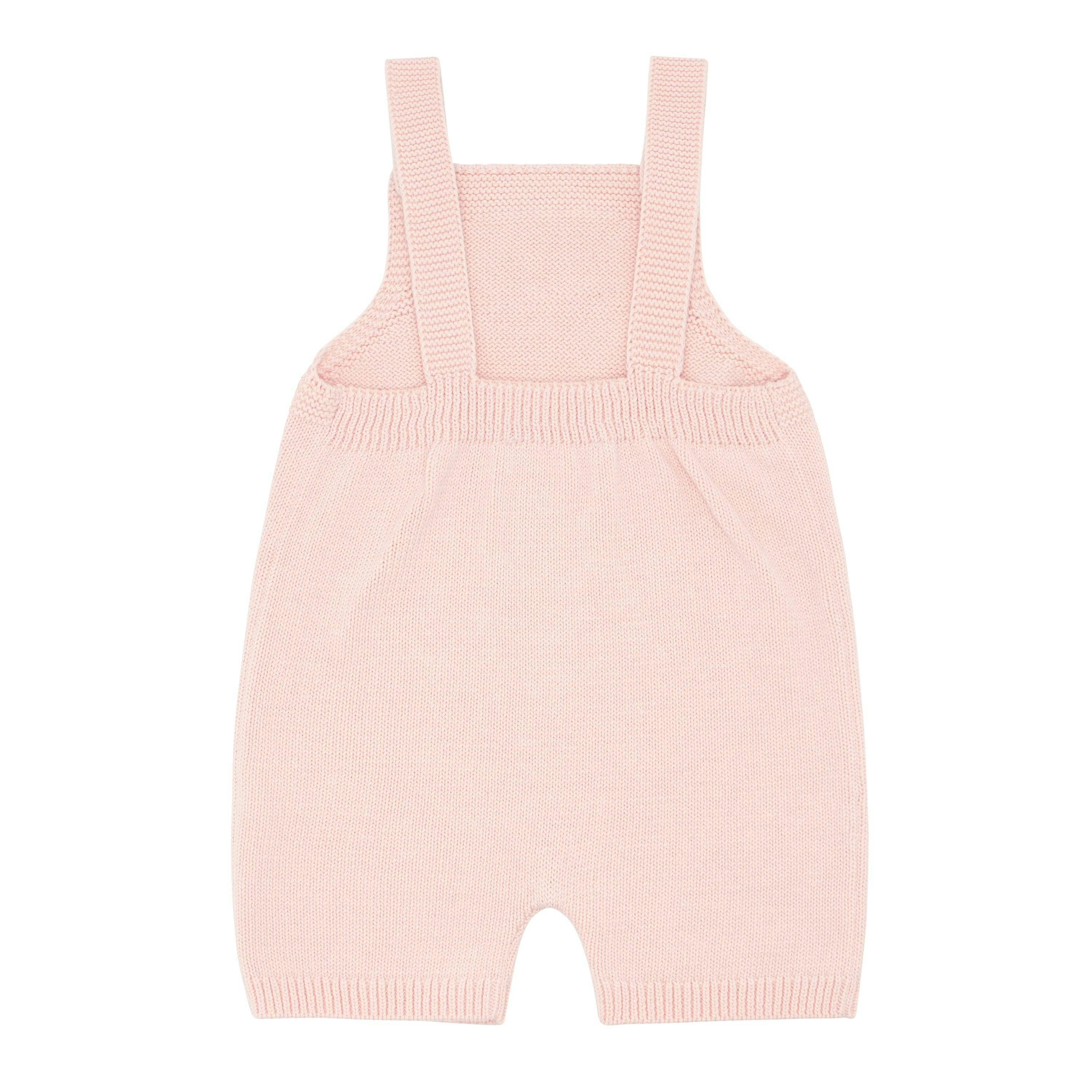 baby pink knit short overall