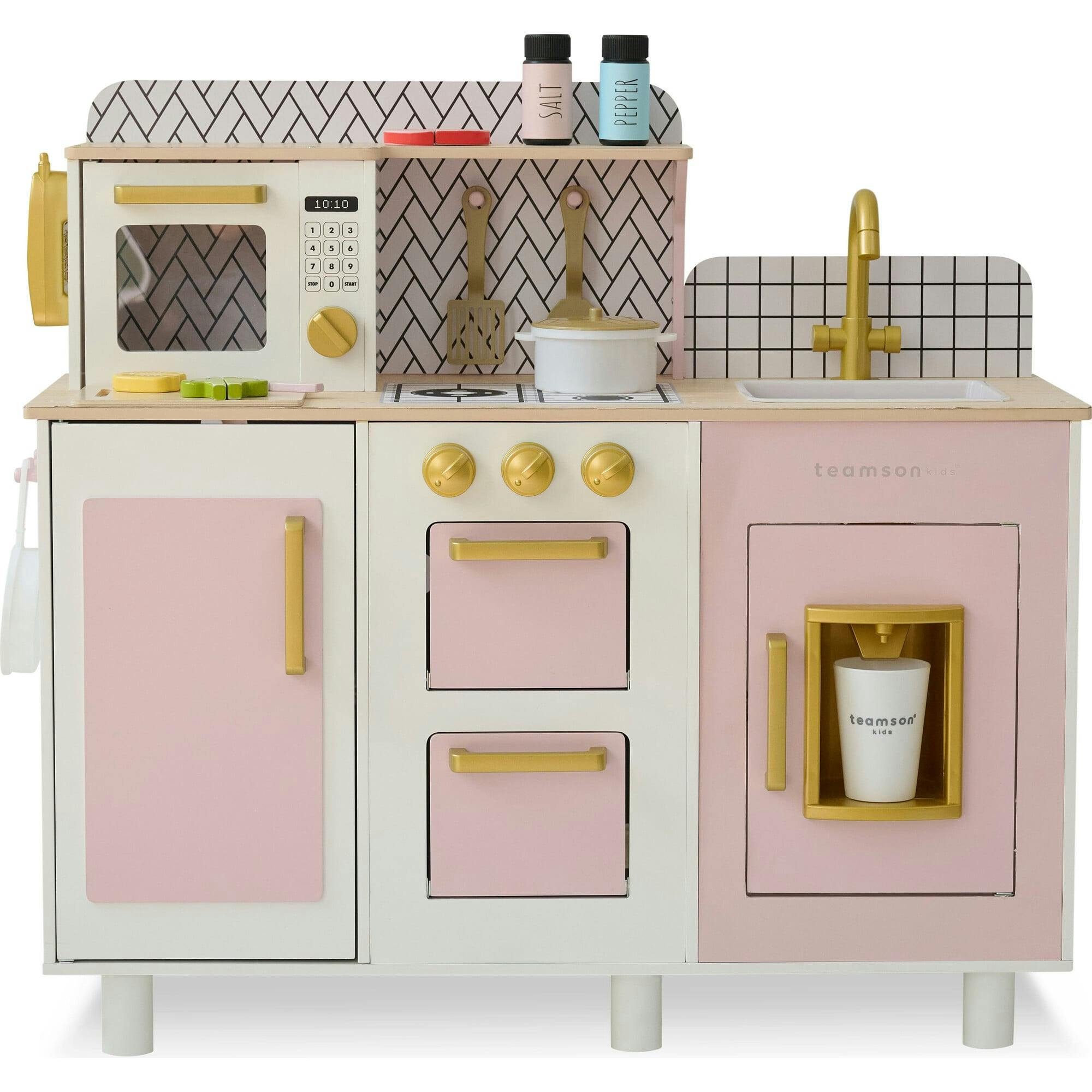 Teamson Kids Little Chef Hampton Wooden Play Kitchen With 17 Accessories