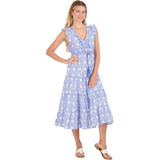 Women's Giselle Ruffle V-Neck Floral Maxi Dress, Blue