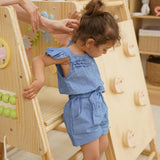 Avenlur Cherry 5-in-1 Wooden Indoor Climber – Montessori Play Gym for Toddlers & Kids