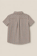 Boys James Shirt in Chestnut Gingham