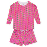 Anna Women's Longsleeve Short Set - Christmas Candy Pink