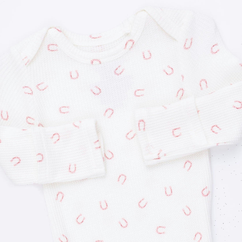 Little Horseshoes Pink - Knotted Gown and Knot Headband