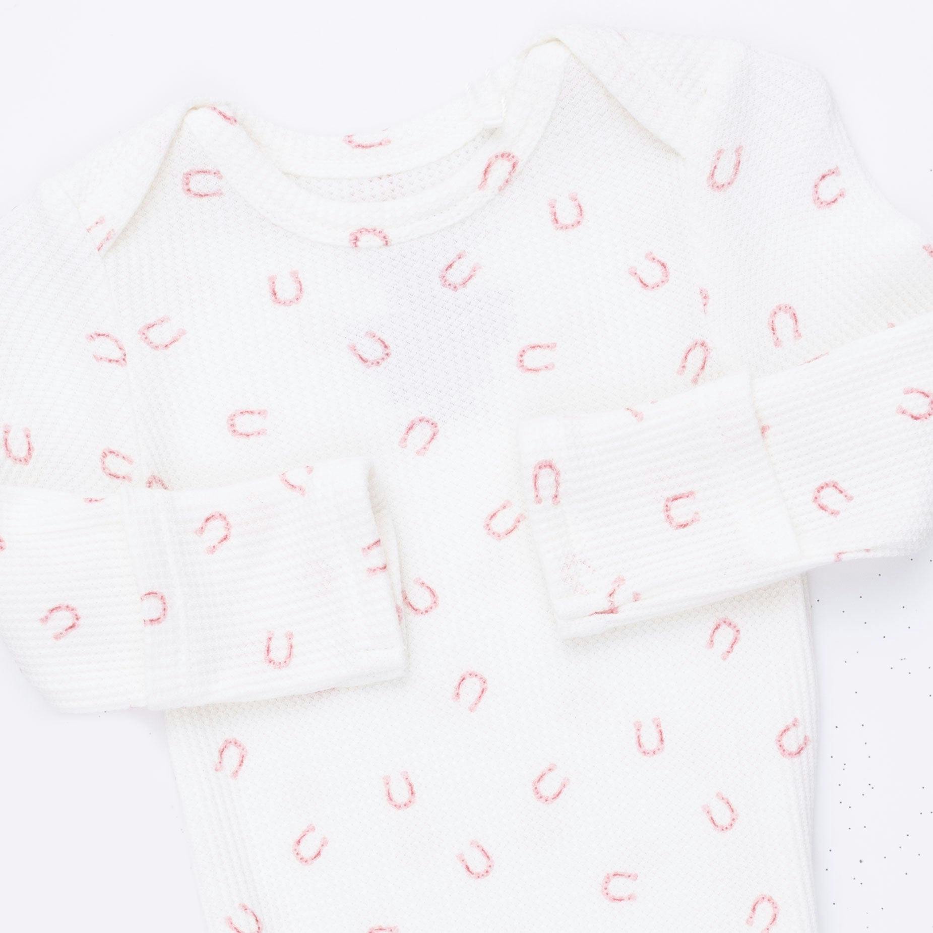 Little Horseshoes Pink - Knotted Gown and Knot Headband