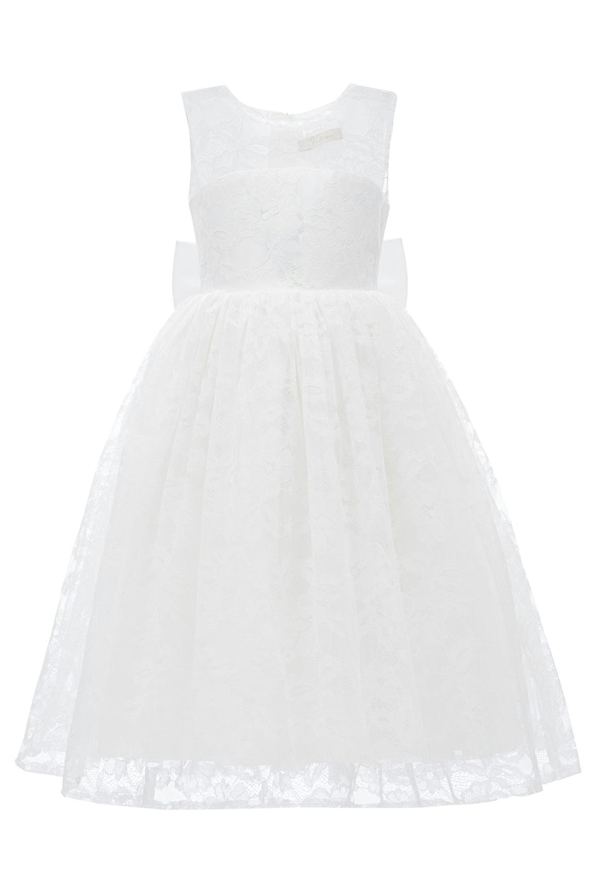 White Rossemere Lace Embroidered Tulle Dress