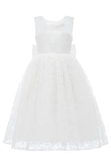 White Rossemere Lace Embroidered Tulle Dress