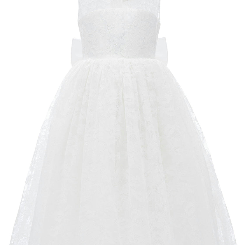 White Rossemere Lace Embroidered Tulle Dress