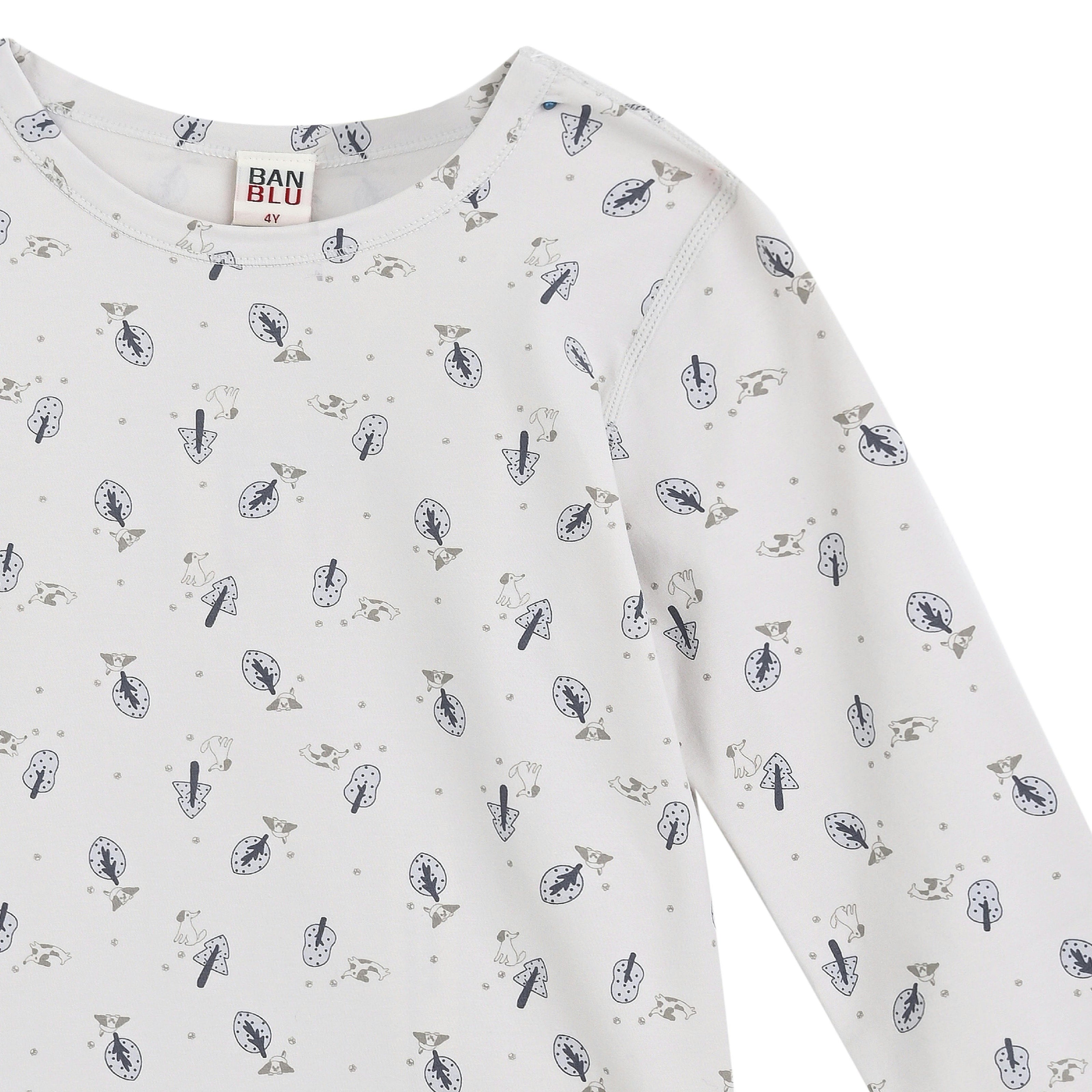 White Feather Cotton Pajama Set