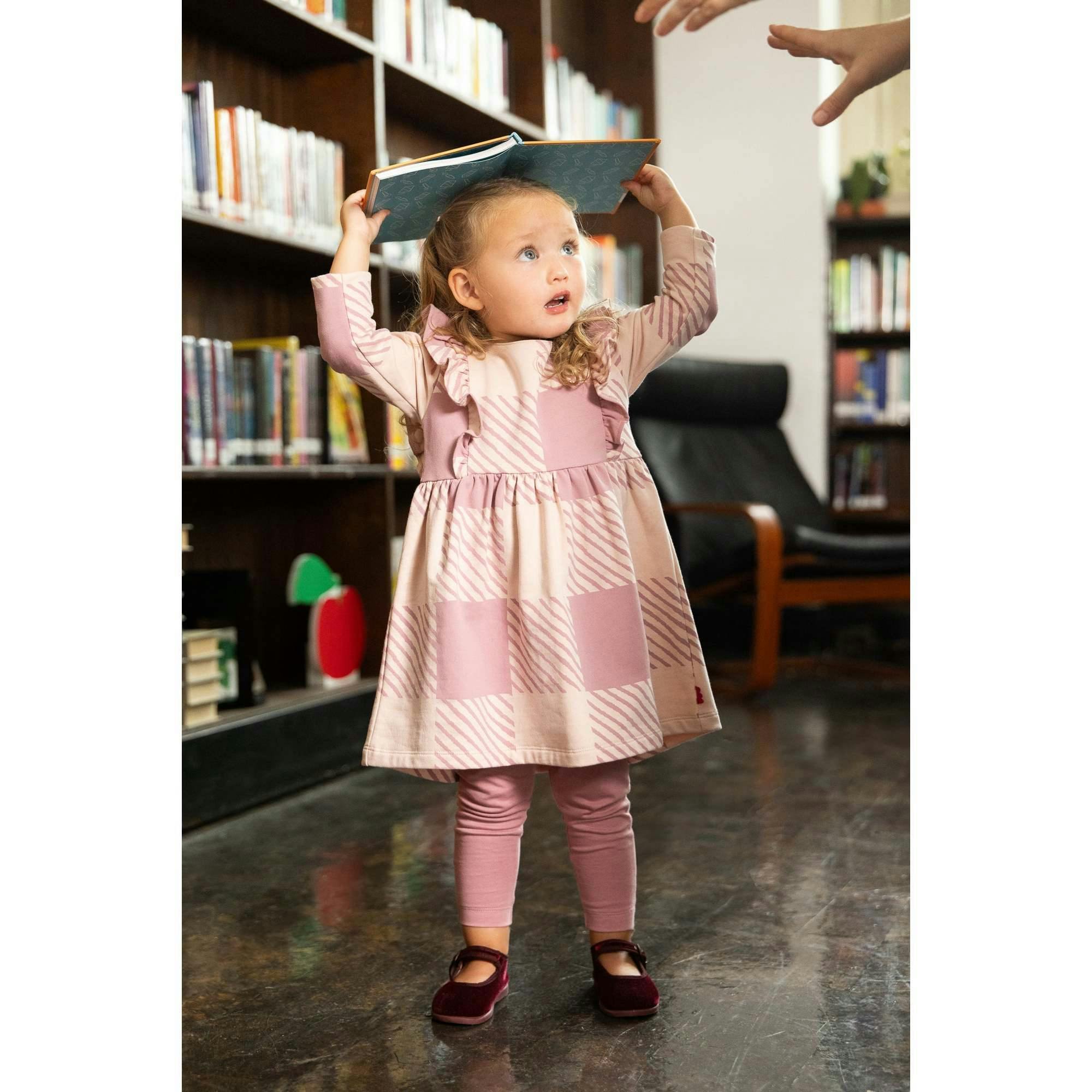 Recycled Cotton Buffalo Check Ruffle Dress