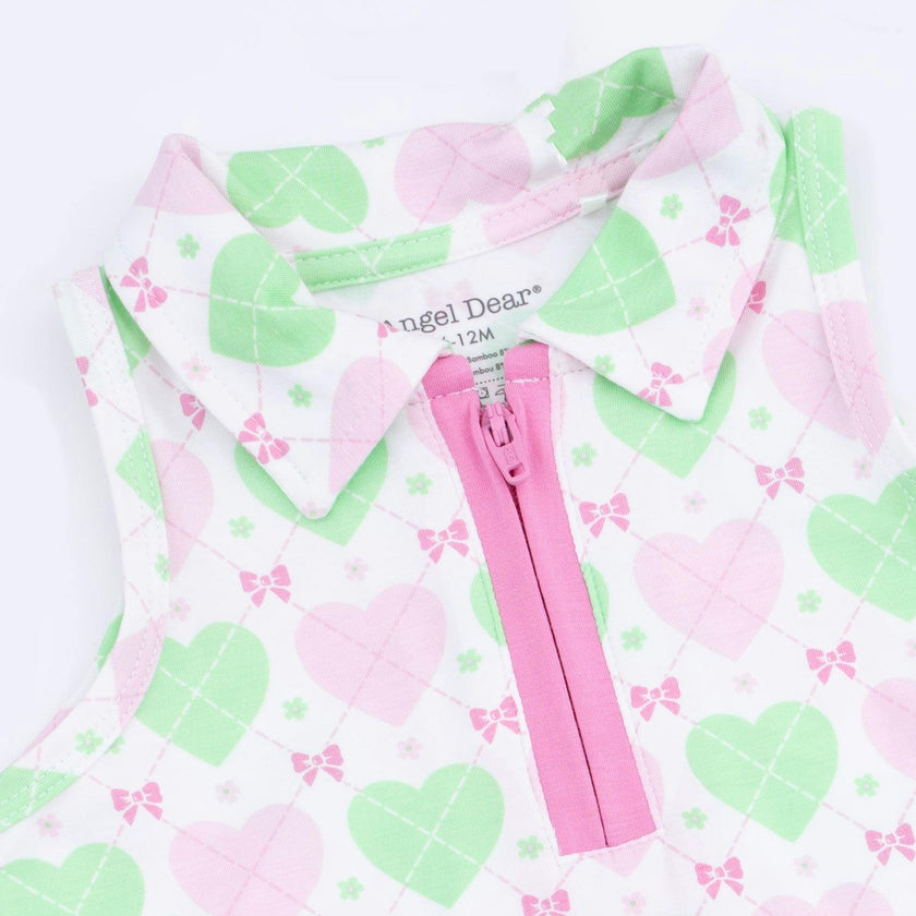 Heart Argyle - Polo Tennis Dress with Cartwheel Short