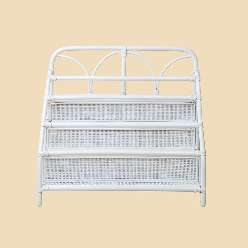 Handcrafted - Elena Kids Montessori Bookshelf (White) - Rattan Wicker