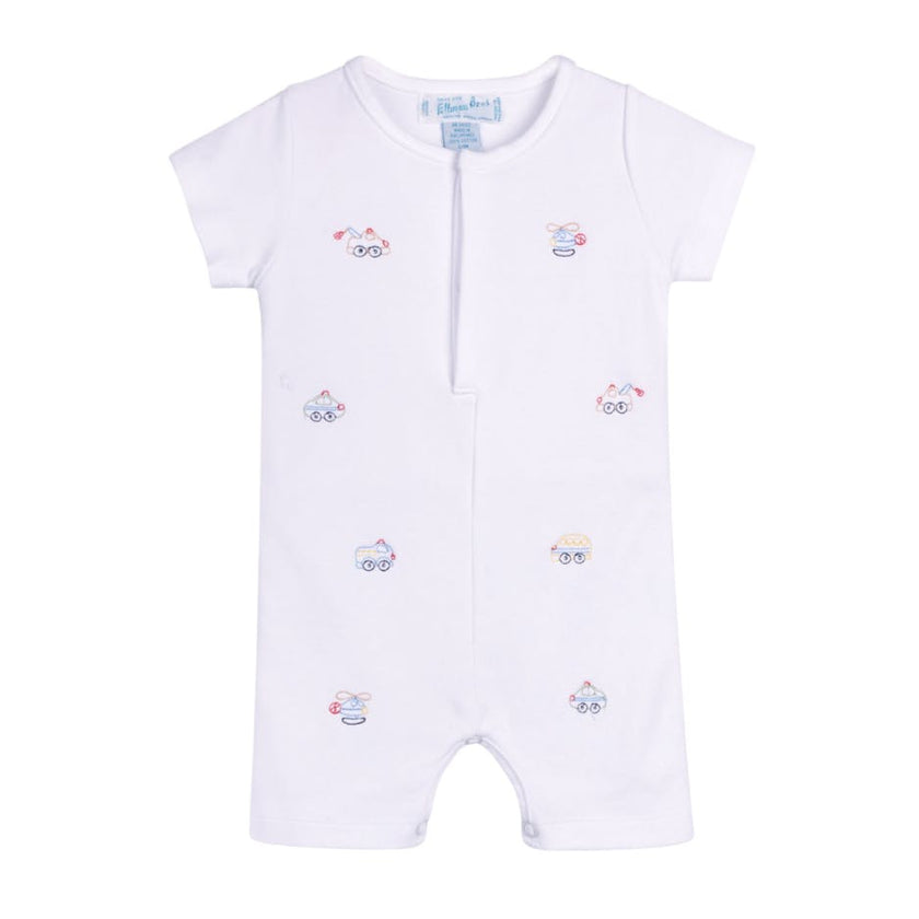 Vehicle Embroidered Cotton Shortall White
