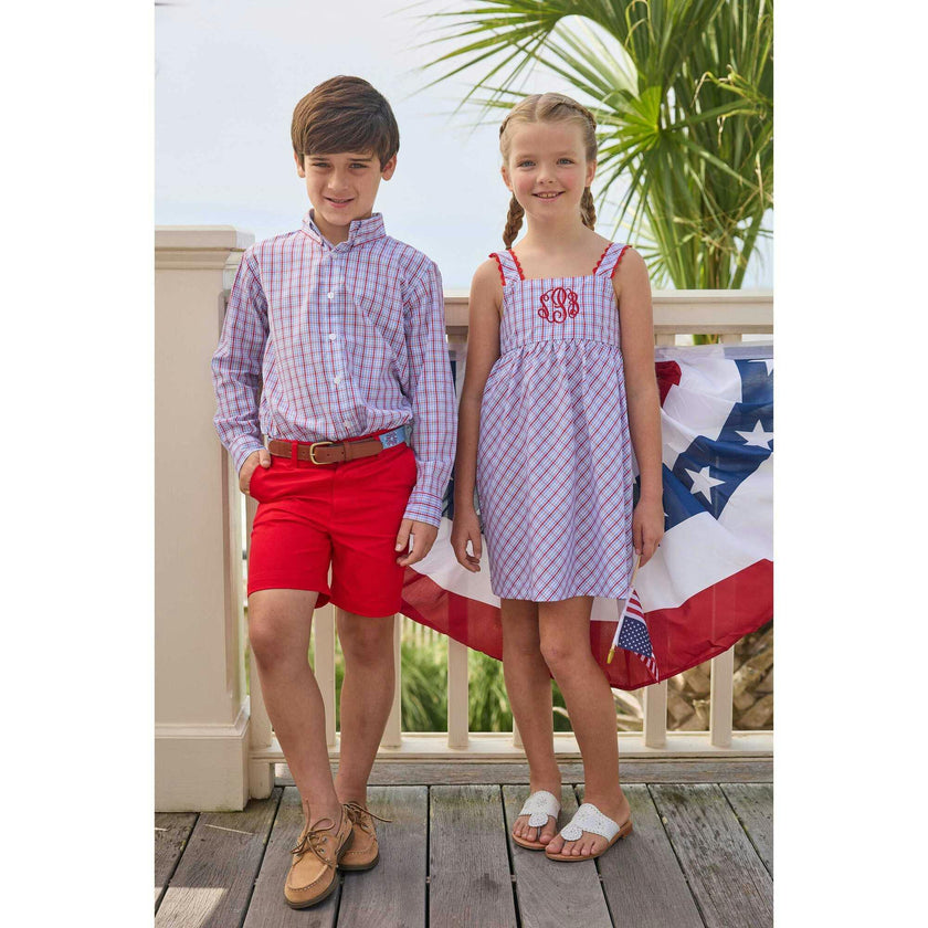Evie Dress - Patriotic Plaid