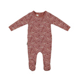 Elegant Floral Footie and Beanie Set
