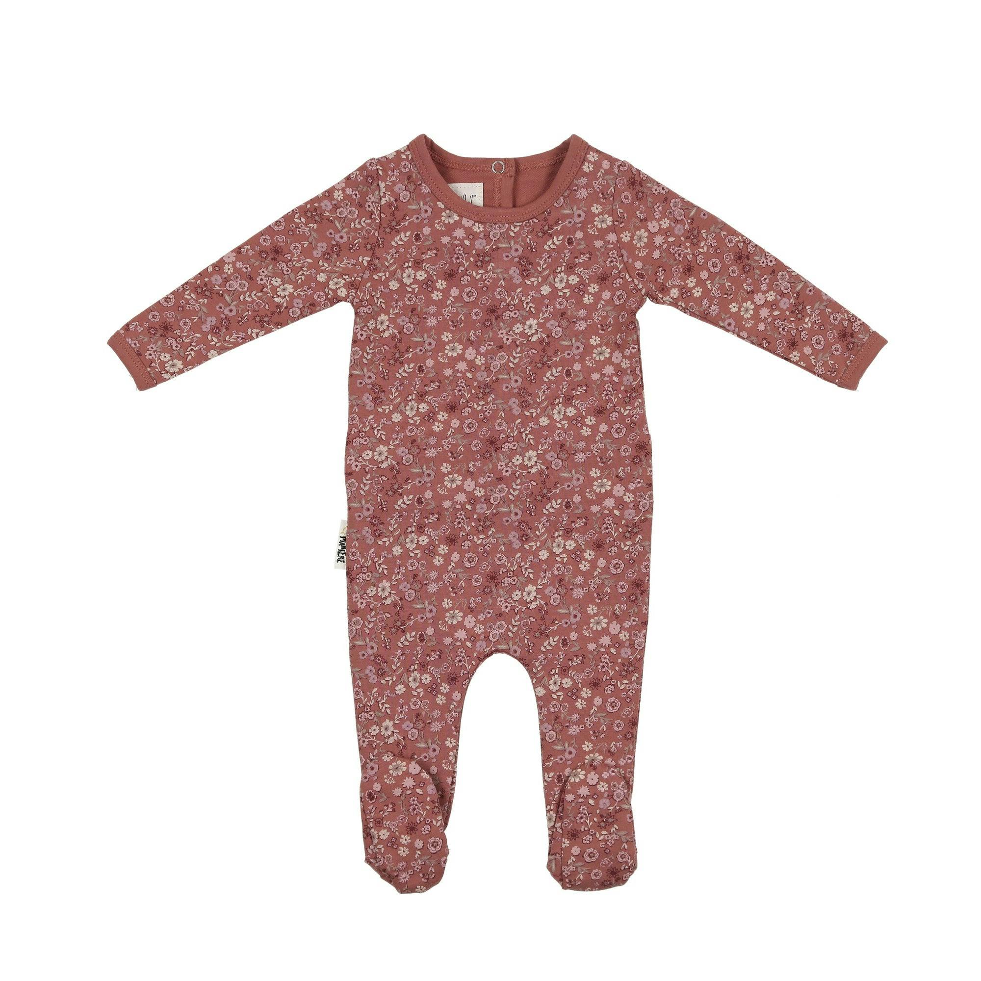Elegant Floral Footie and Beanie Set