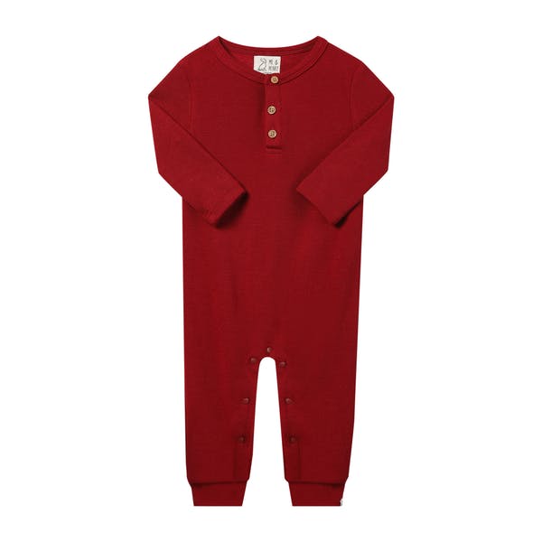 MASON Red Henley Romper