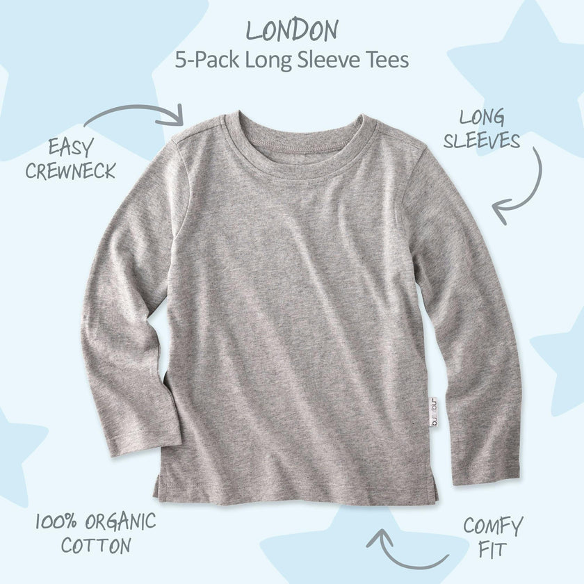 LONDON 10-Pack Toddler Long Sleeve T-Shirts