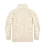 Organic Mock Neck Cable Sweater