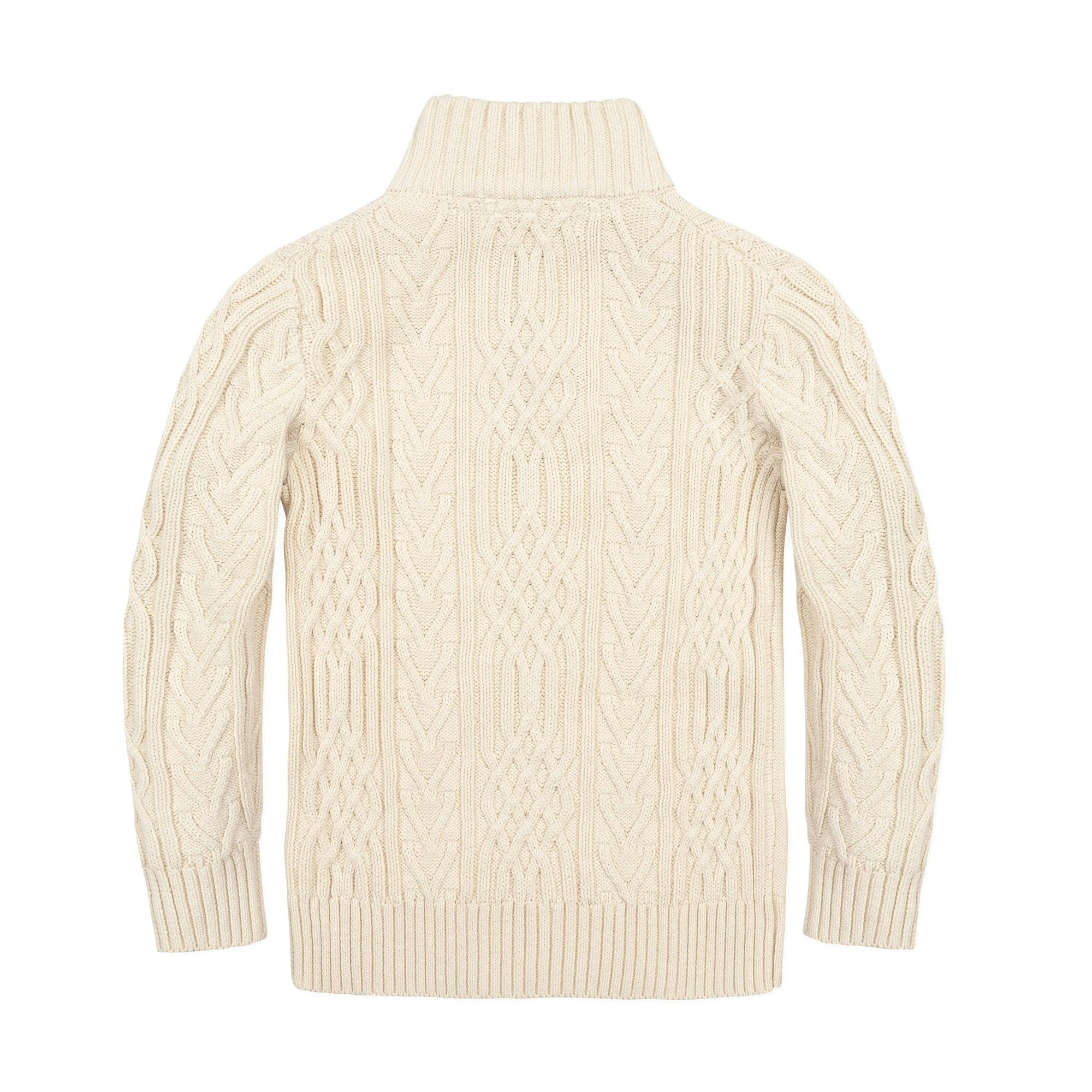 Organic Mock Neck Cable Sweater