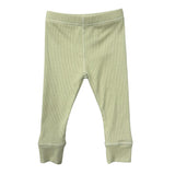 Girls Ribbed Leggings in Sage