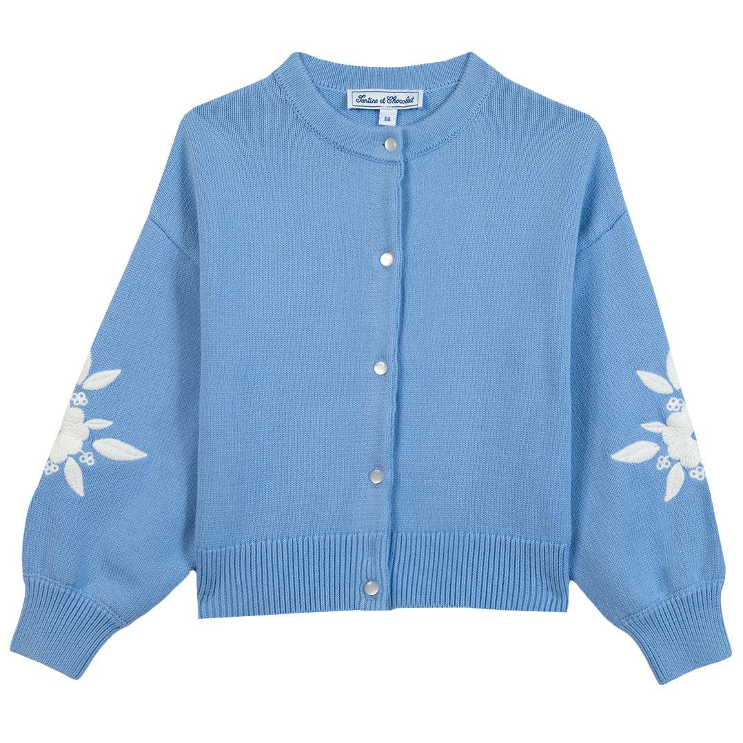 TARTINE ET CHOCOLAT Embroidered Cardigan - Azur