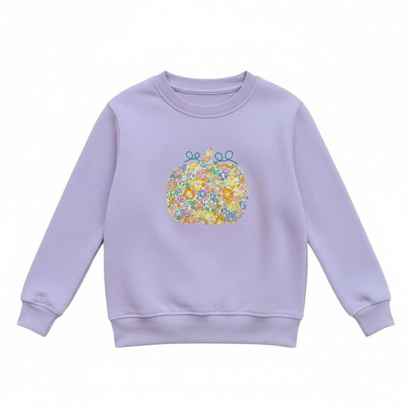 Liberty of London children's pumpkin design purple jumper